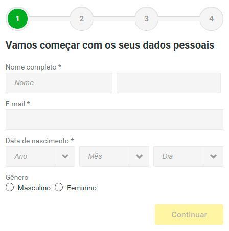 Unibet cadastrar-se - dados pessoais