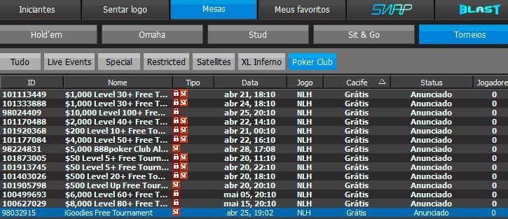 Como encontrar iGoodies torneios gratis no lobby da 888 poker