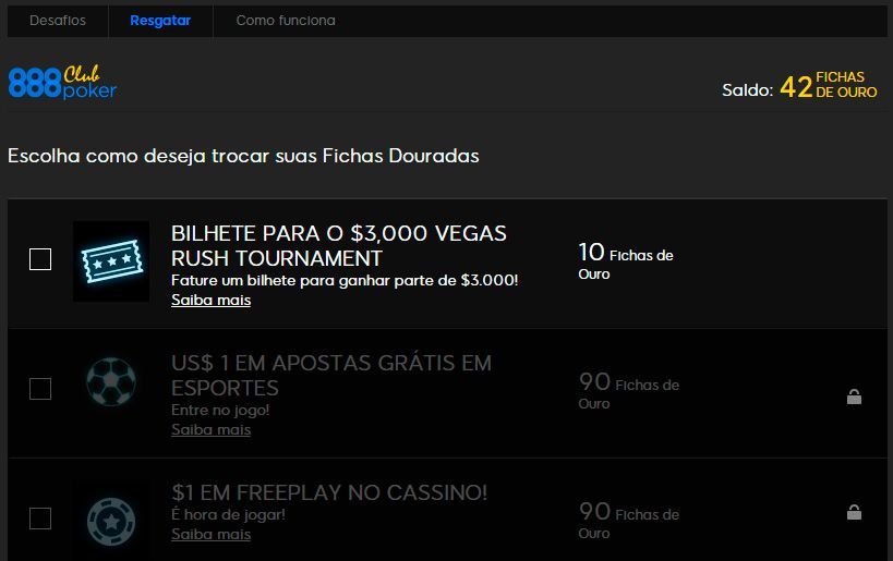 Comprar bilhetes na loja do 888poker Club