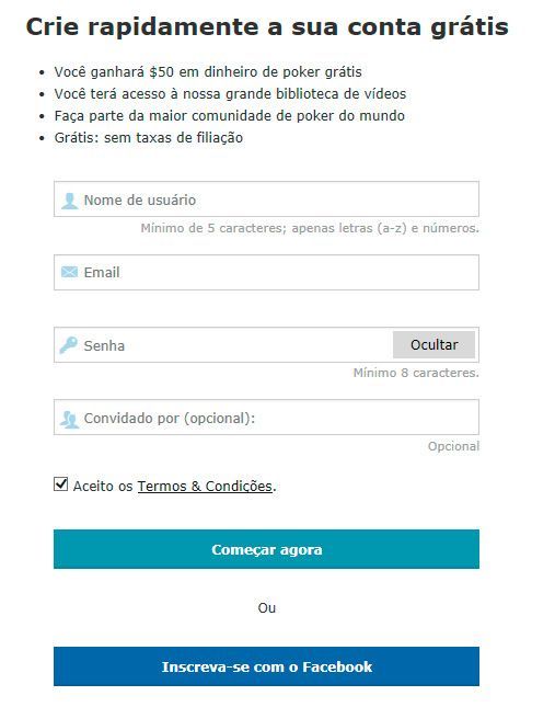 PokerStrategy - Crie rapidamente a sua conta grátis