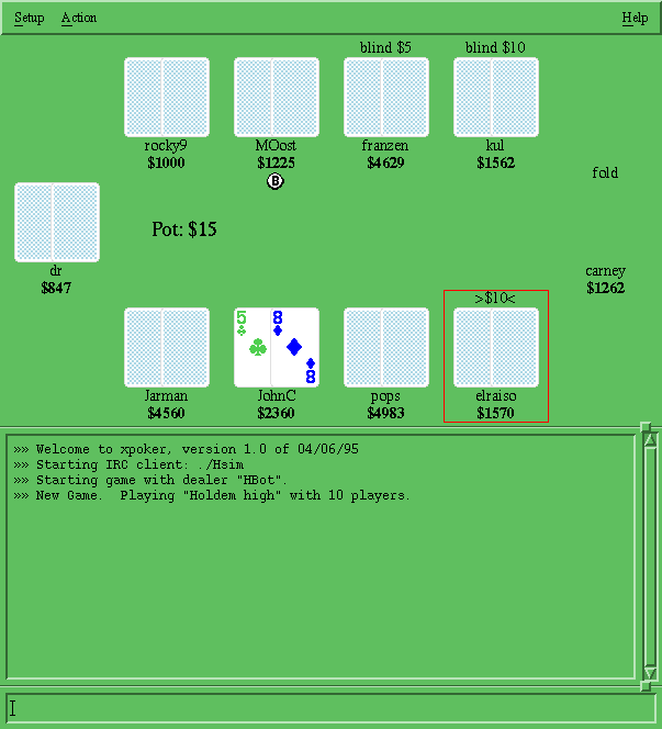 O interface grafico do XPOKER para IRC Poker O interface grafico do XPOKER para IRC Poker